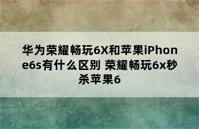 华为荣耀畅玩6X和苹果iPhone6s有什么区别 荣耀畅玩6x秒杀苹果6